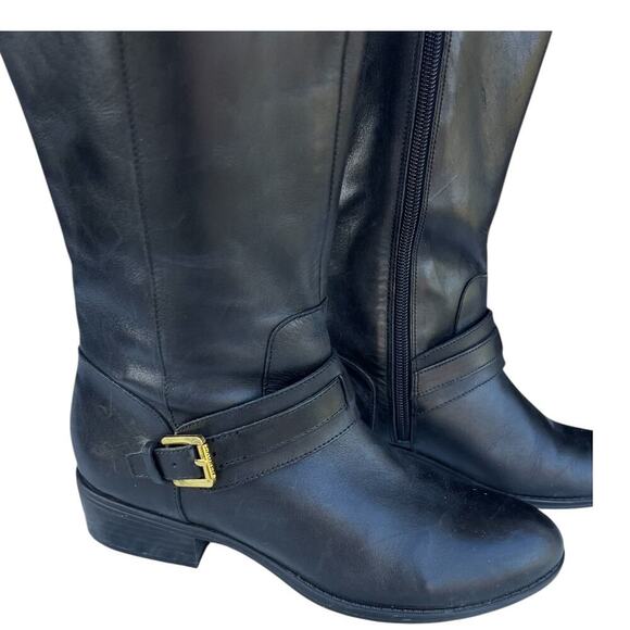 Ralph Lauren Tall Black Leather Boots - Size 7.5 - Picture 2 of 10